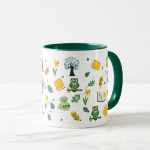 Bokälskare Vår Design 11oz Kaffemugg