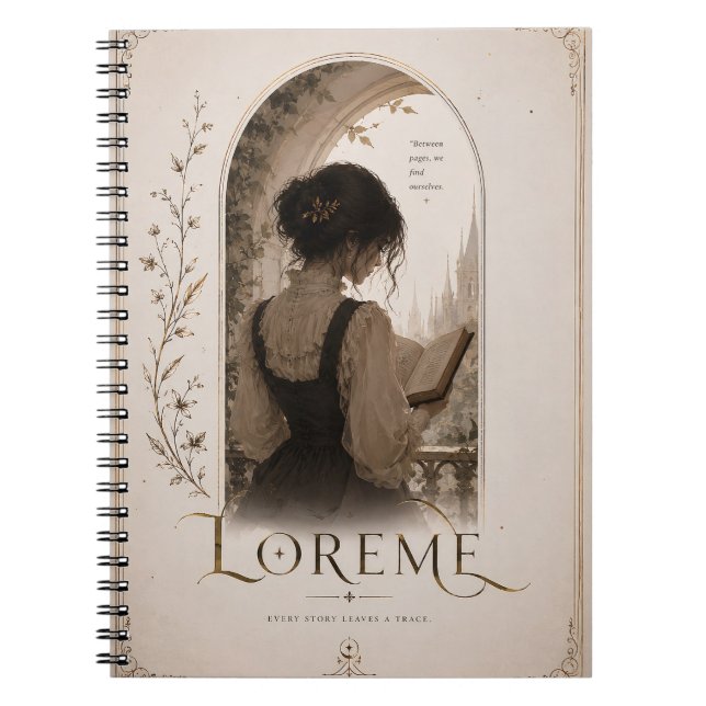 Bokälskare Vintage Journal/Notebook Anteckningsbok (Framsidan)
