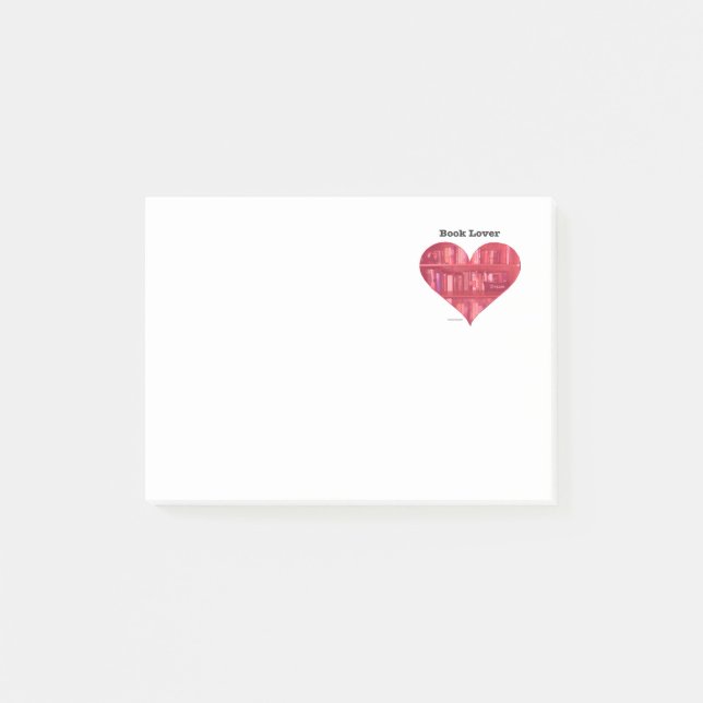 Bokälskarehjärta Post-it Block (Framsida)
