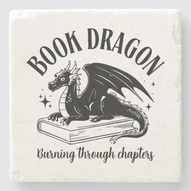 Bokälskarepresent Fantasy Drake  Stenunderlägg (Framsidan)