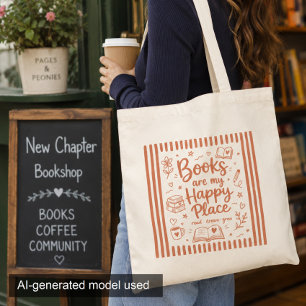 Bokälskares lyckliga ställe Läsare Totebag Tygkasse