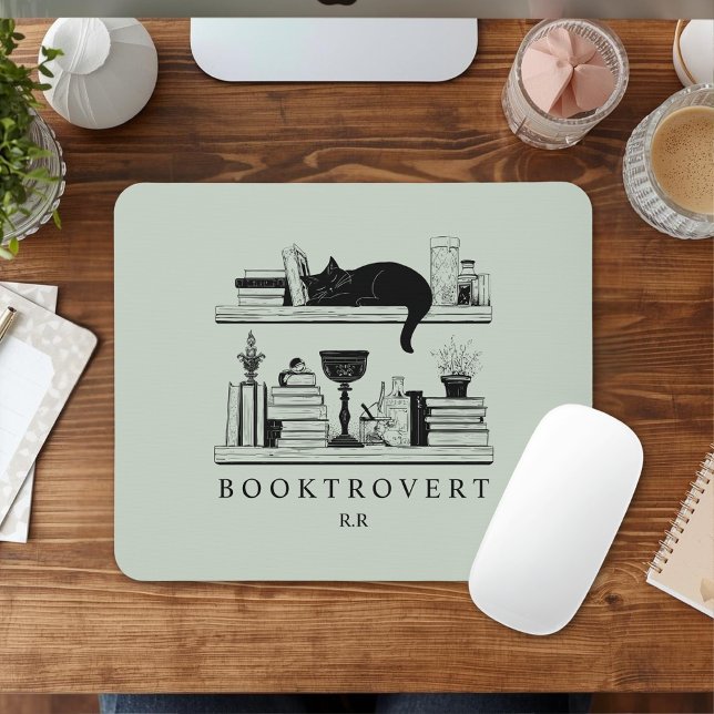 Bokälskares monograminitialer Booktrovert Musmatta (Skapare uppladdad)
