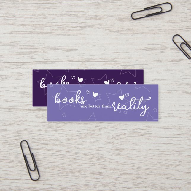 Bokar är bättre än Reality Bookmark Mini Visitkort (Fram/Back In Situ)