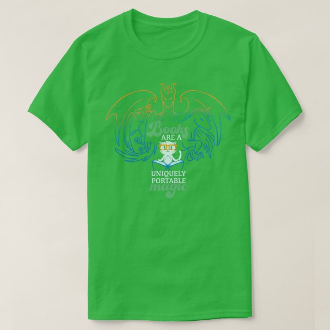 Bokar är ett unikt portabelt Magic Cute Funny Cat T Shirt (Design framsida)