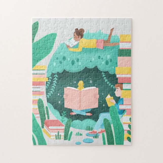 Bokar är min Ställe Lycklig Pussel (Vertikal)