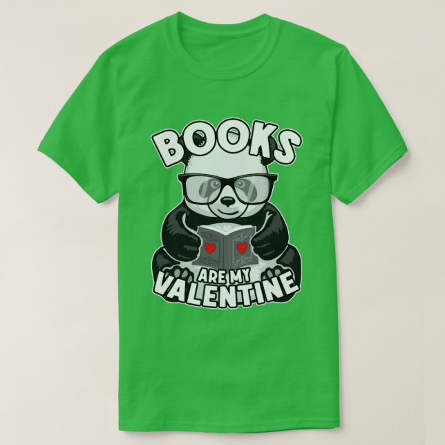 Bokar är min Valentine Cute Bookish Panda Bear Boo T Shirt (Design framsida)
