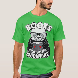 Bokar är min Valentine Cute Bookish Panda Bear Boo T Shirt