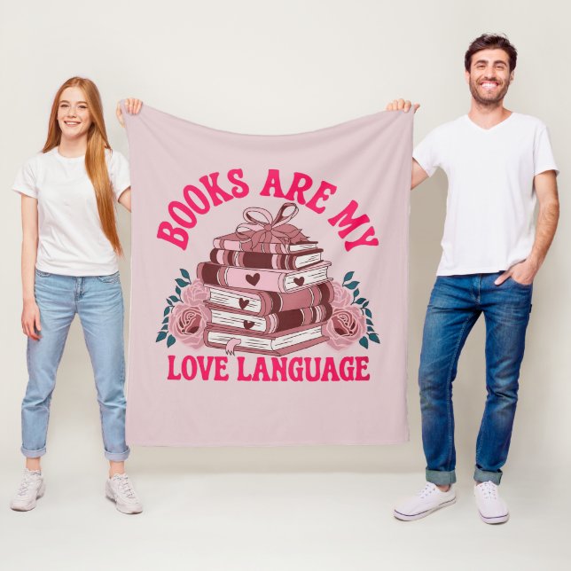 Bokar är mitt kärlek-språk fleecefilt (På plats)