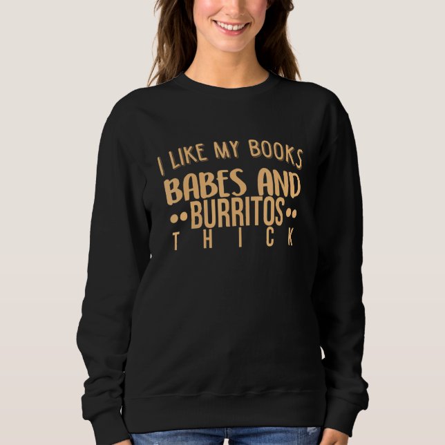 Bokar Babes Burritos Bok Bookworm Single Thick 6 T Shirt (Framsida)