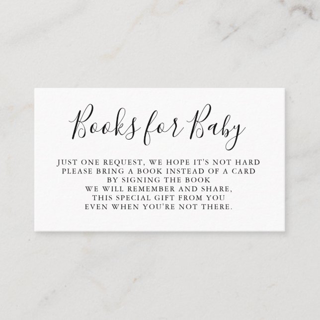 Bokar ber mellanlägget för den | baby visitkort (Framsida)