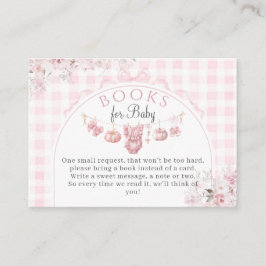 bokar Blommigt Bow Rosa Pumpkin Girl Baby Shower Tilläggskort