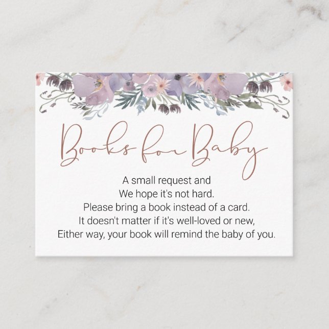 Bokar Blommigt  FÖR BABY Shower Tilläggskort (Framsida)