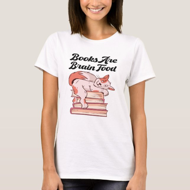 Bokar - Bokar är hjärnmat T Shirt (Framsida)