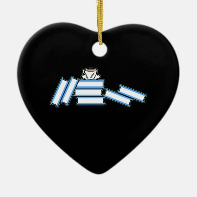 Bokar - Bokar och Tekopp Julgransprydnad Keramik (Framsidan)