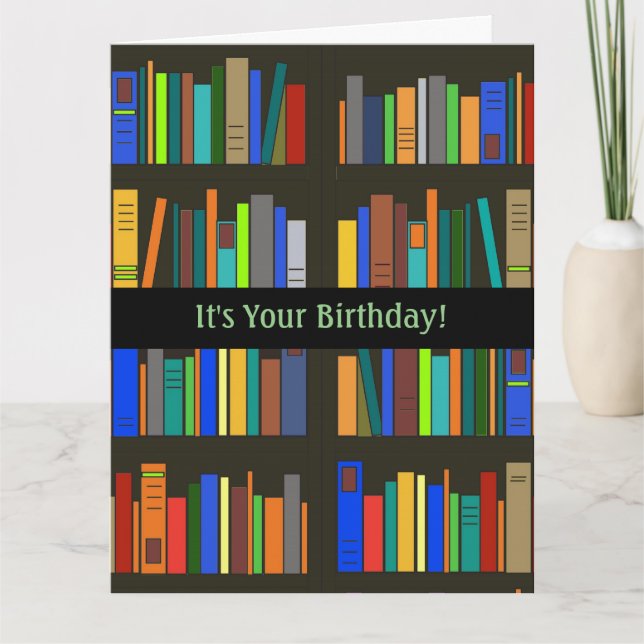 Bokar bokhyllor Design Greeting Card Kort (Framsida)