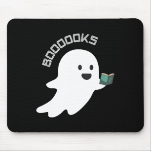 Bokar Boo Ghost Reading Funny Halloween Bok Älskar Musmatta