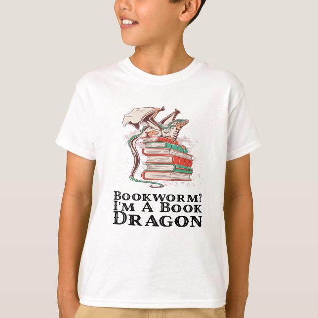 Bokar - Bookmask? Jag är en Bok Dragon T Shirt (Framsida)