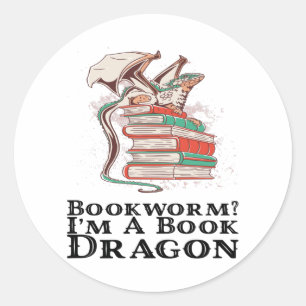 Bokar - Bookworm? Jag heter A Bok Dragon Runt Klistermärke