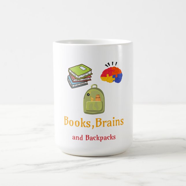 Bokar Brains and Backpackacks School, som börjar Kaffemugg (Center)