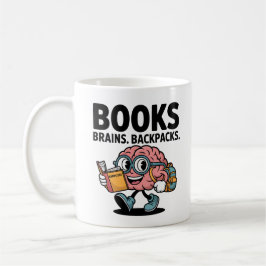 Bokar Brains ryggsäckar Kawaii Brain Reading Schoo Kaffemugg
