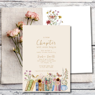 Bokar & Brunch A New Chapter Baby Shower Inbjudningar