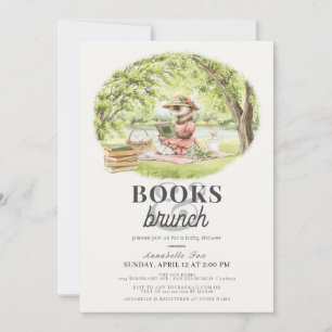 Bokar & Brunch Ferret Baby Shower Inbjudningar