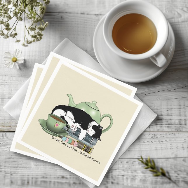 Bokar Cat Tea Cute Pappersservett (Skapare uppladdad)