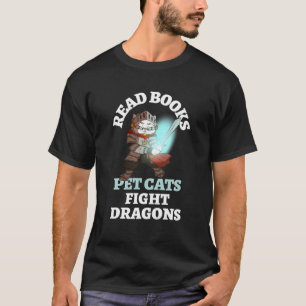 Bokar Cats Dragons Funny Knight Bookish Reading Bi T Shirt