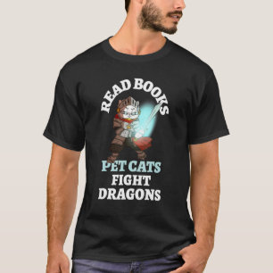 Bokar Cats Dragons Knight Bookish Reading Bibliop T Shirt