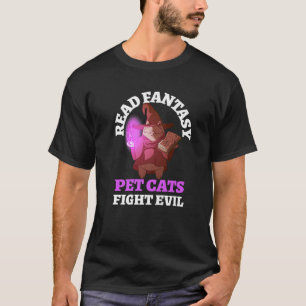 Bokar Cats Evil Bookish Bookworm Fantasy Wizard Mo T Shirt