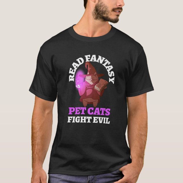 Bokar Cats Evil Bookish Bookworm Fantasy Wizard Mo T Shirt (Framsida)