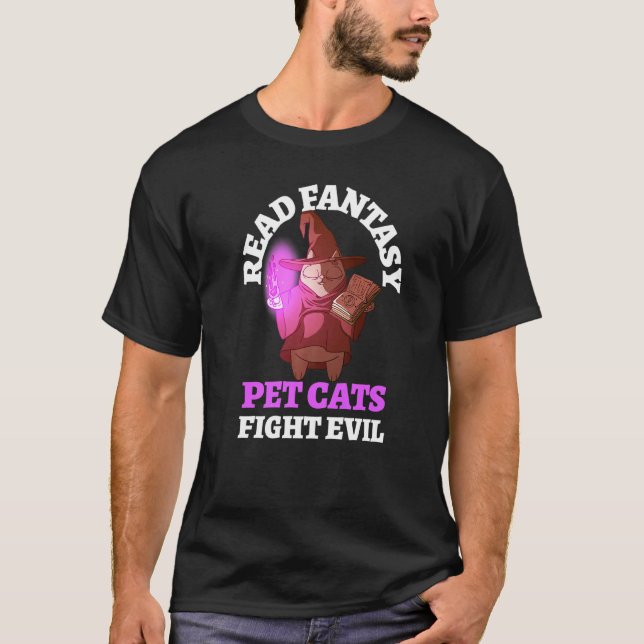 Bokar Cats Evil Bookish Bookworm Fantasy Wizard Mo T Shirt (Framsida)