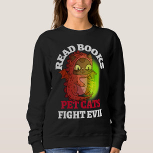 Bokar Cats Fight Evil Bookish Magic Dragon Reading T Shirt