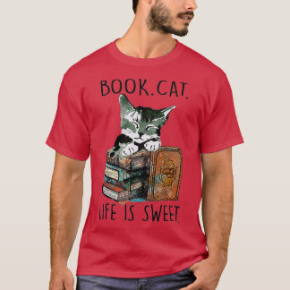 Bokar Cats Life är sötat Cat Bok Älskare, se B T Shirt