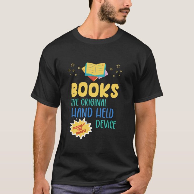Bokar Den ursprungliga handbiblioteksinläsningen T Shirt (Framsida)