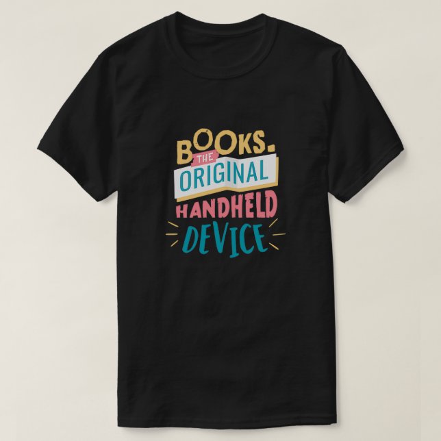 Bokar Den ursprungliga handdatorn är funny bokmask T Shirt (Design framsida)