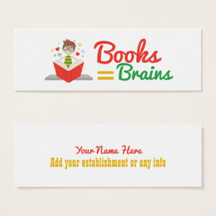 Bokar Equal Brains bokmärke Litet Visitkort