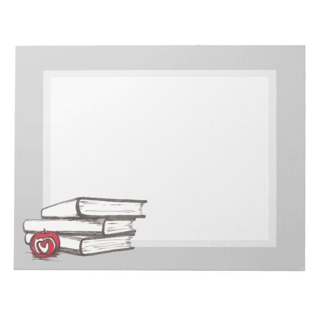 Bokar + ett äpple | ANPASSADE Anteckningsblock (Framsida)