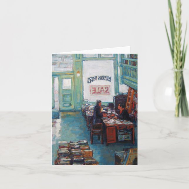 "Bokar Eureka Sale" oljemålning av Linda Mitchell Kort (Framsida)