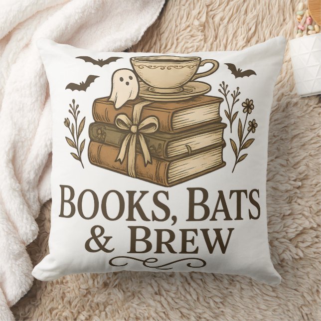 Bokar Fladdermus Brew Halloween Coffee Reader Art Kudde (Filt)