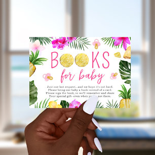 Bokar för ananas och Nappar Baby Rosa Inbjudningar