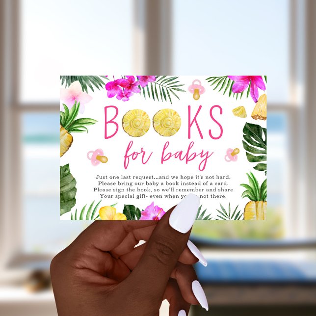 Bokar för ananas och Nappar Baby Rosa Inbjudningar (Skapare uppladdad)