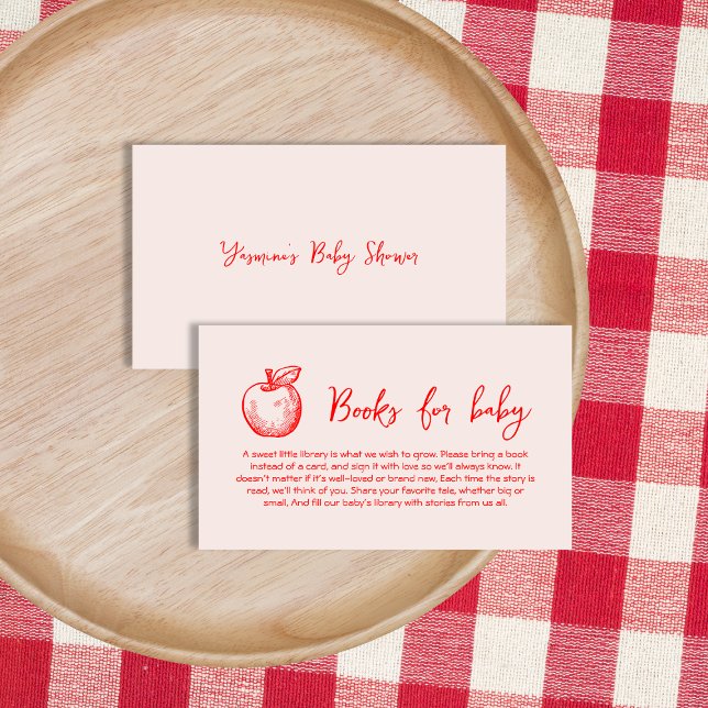 Bokar för äpple för Baby Hand plockade Tilläggskort (Books For Baby Hand Drawn Apple Enclosure Card)