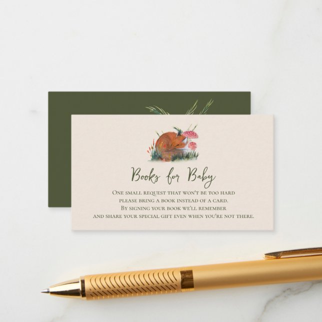 Bokar för Baby Autumn Woodland Fox Tilläggskort (Fram/Back In Situ)