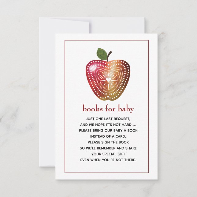 Bokar för Baby Baby Shower Bok Request Apple Inbjudningar (Framsida)