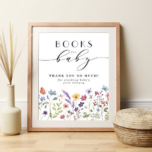 Bokar för baby-babydusch för blommor i vår poster