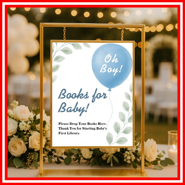 Bokar för Baby Balloon Eucalyptus Baby Shower SIGN Poster (Skapare uppladdad)
