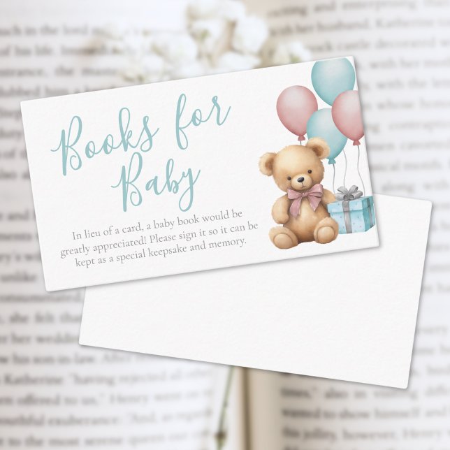 Bokar för Baby Bear Baby Shower Tilläggskort (Books For Baby Bear Baby Shower Enclosure Card)