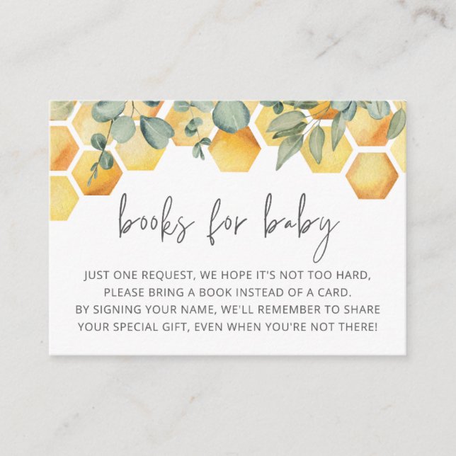 Bokar för Baby Bee Baby Shower Infoga Tilläggskort (Framsida)