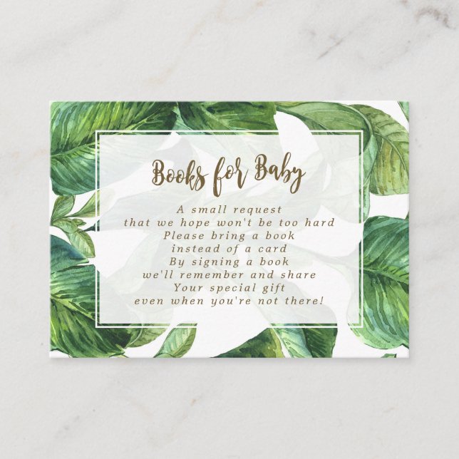 bokar för baby begär kort för tropiska löv (Framsida)
